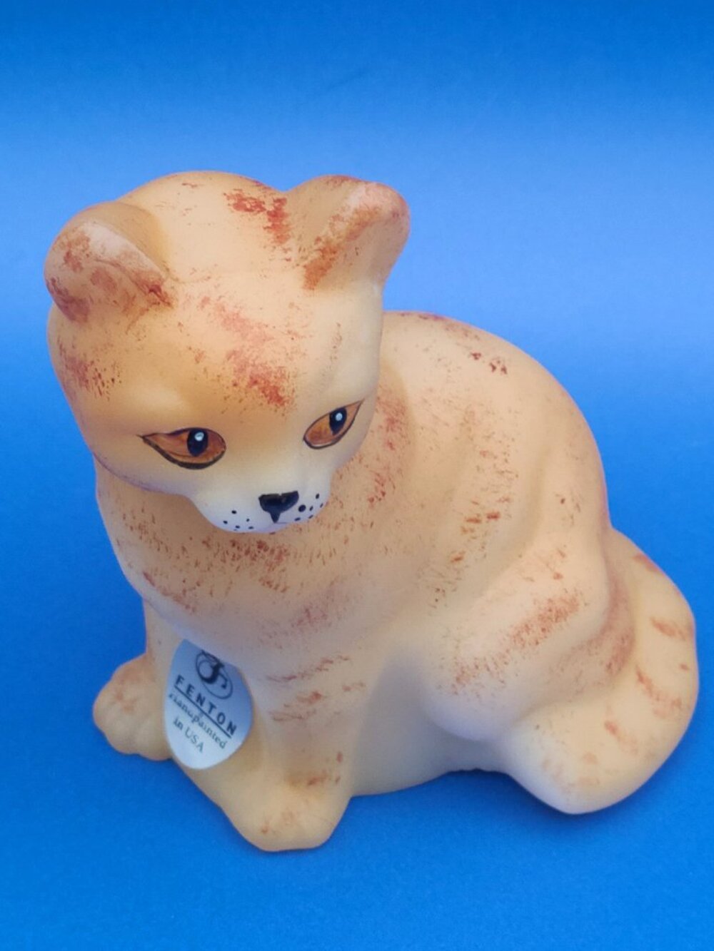 2002 Fenton Natural Orange Tabby Sitting Cat Carolyn's Collectables LIMITED - Picture 6 of 10